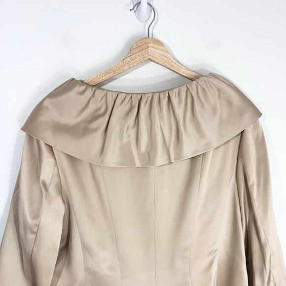 Escada Silk Cropped Blazer | Gold | SZ 42 (12) - Picture 5 of 13